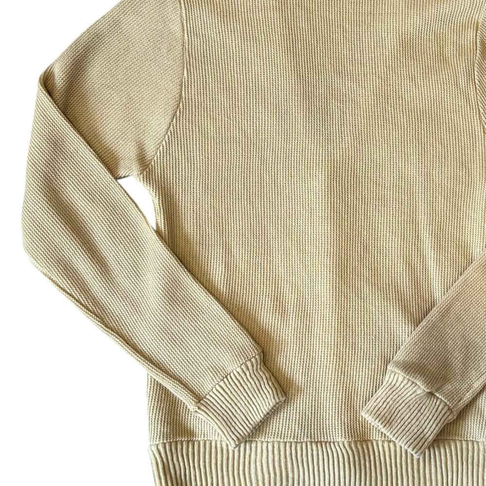 Vintage 70s Acrylic Gold Khaki Cardigan Sz Medium - Picture 10 of 13
